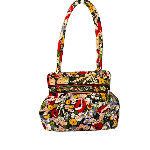 Vintage Vera Bradley Floral Carpet Bag Purse Kisslock Closure Boho Preppy Classy - Picture 1 of 8